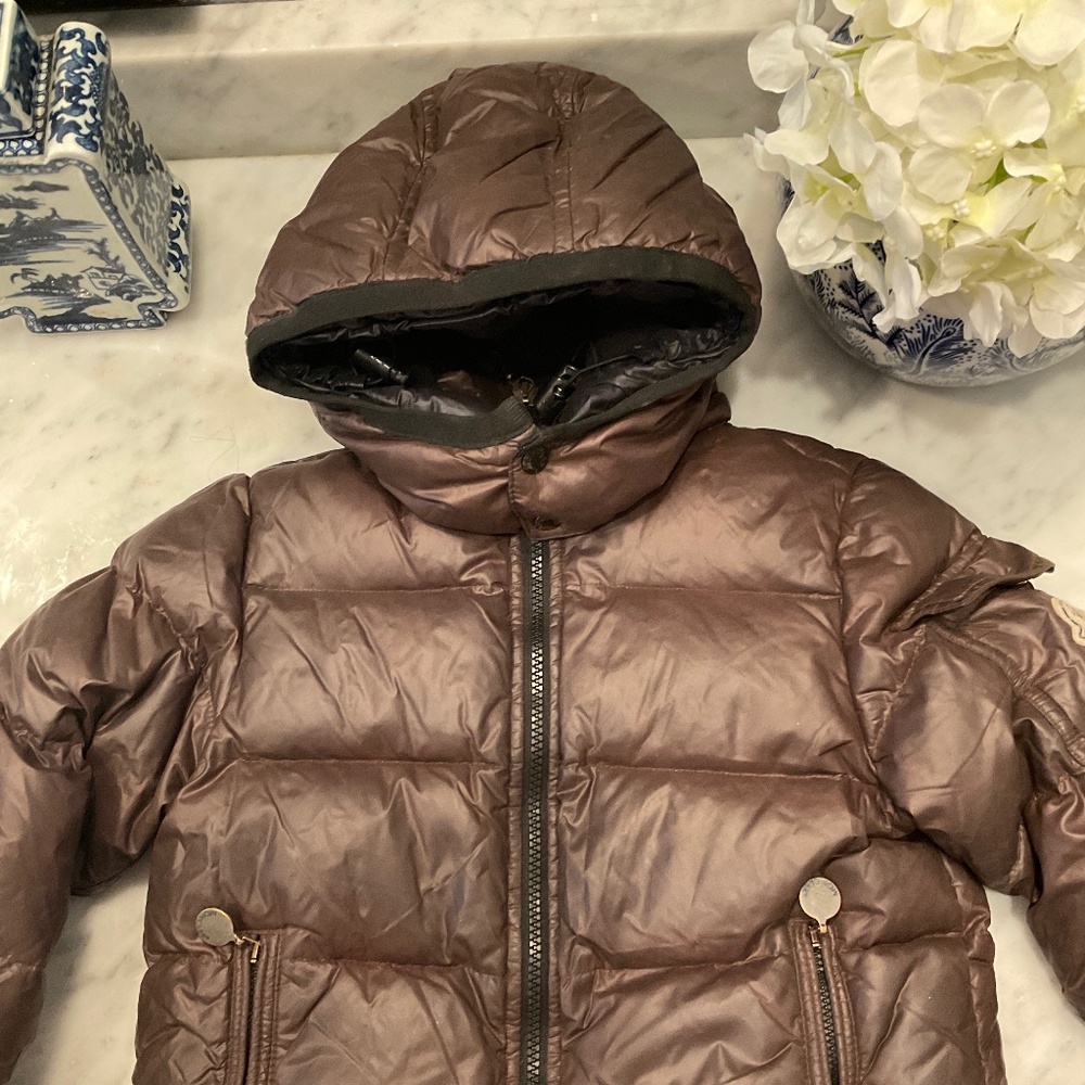 MONCLER Kids Chocolate Brown Puffer Jacket Size 4 years 104 cm - Picture 3 of 16